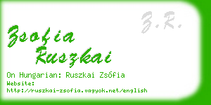 zsofia ruszkai business card